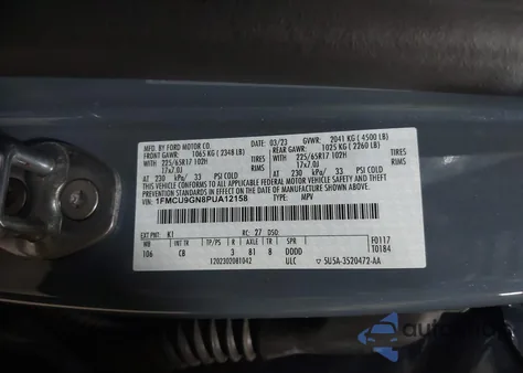 2023 Ford Escape Active z USA, uszkodzony, nr VIN 1FMCU9GN8PUA12158